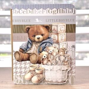 Handmade Little Boy Blue Baby Greeting Card